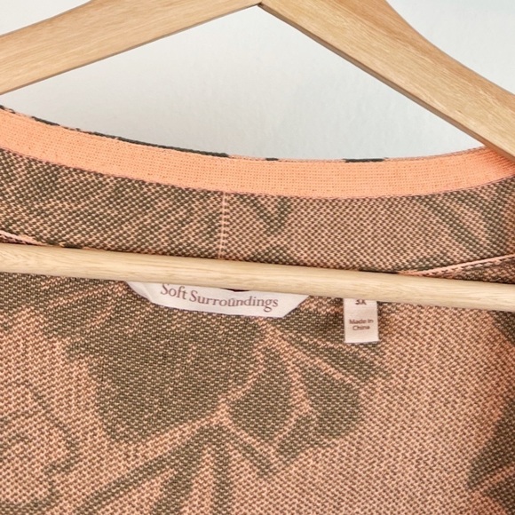 Soft Surroundings Women’s Plus Desert Rose Peach Dreams Cardigan - Picture 4 of 6